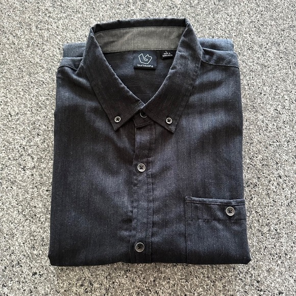 Burnside Shirt Mens L Button Up Standard Fit Gray - Picture 1 of 9